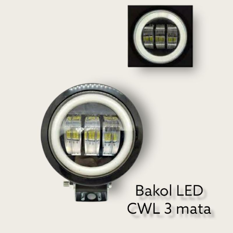 Lampu LED DAYMAKER bulat Cree CWL 3 Mata mobil 24v 12v