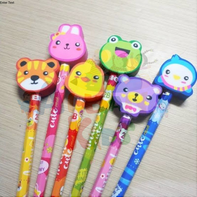 

((COD)) Pensil Penghapus 2B kayu Merk BIG Animal Lucu (satuan)