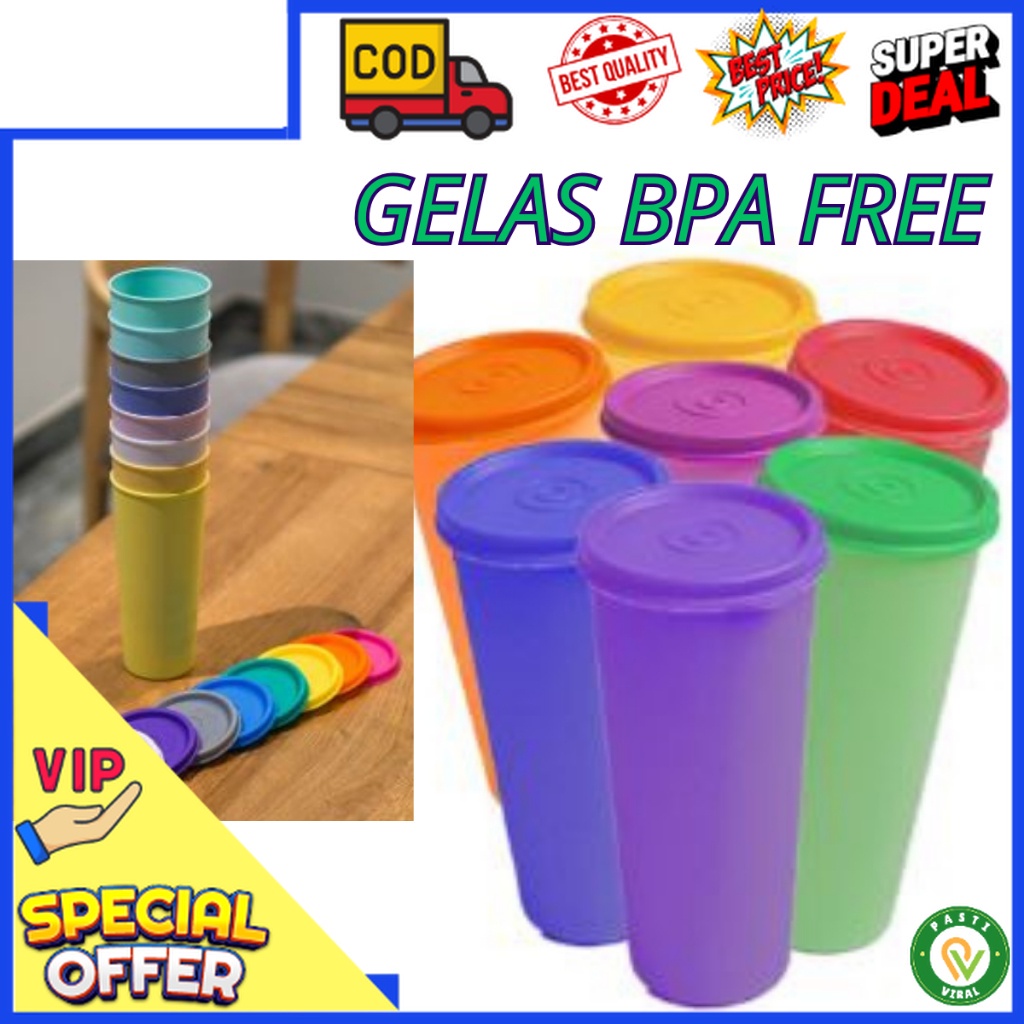 Gelas Plastik Warna Warni Anti Tumpah Bukan Lion Star / Tumbler Glas Plastik Warna Warni ada Tutup F