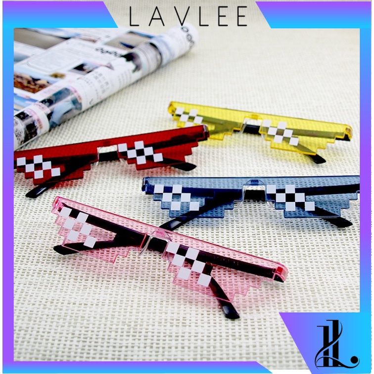 LAVLEE  F5348 Kaca Mata Thug Life / Kacamata Mainan Anak Minecraft / Kacamata Thug Life Mosaic Fashi