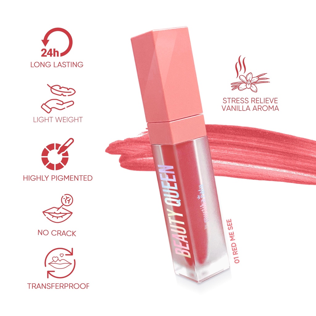 Mustika Ratu Beauty Queen Ultralucious Matte Lip Cream Red Me See