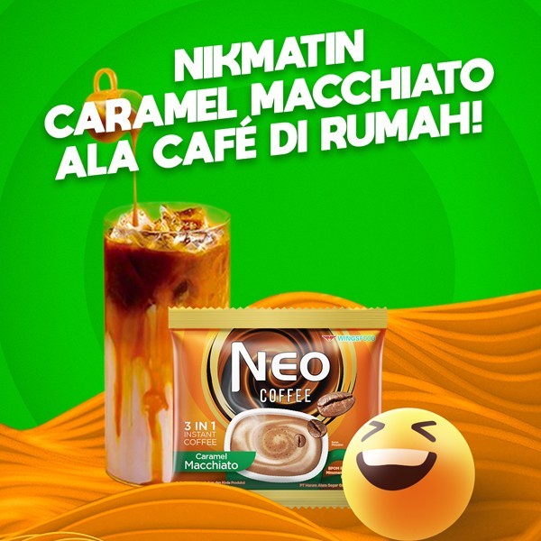 

✨PROMO✨ -Neo Coffee Kopi Instan Caramel Machiato 20 gr isi 9 sachet x 3pack