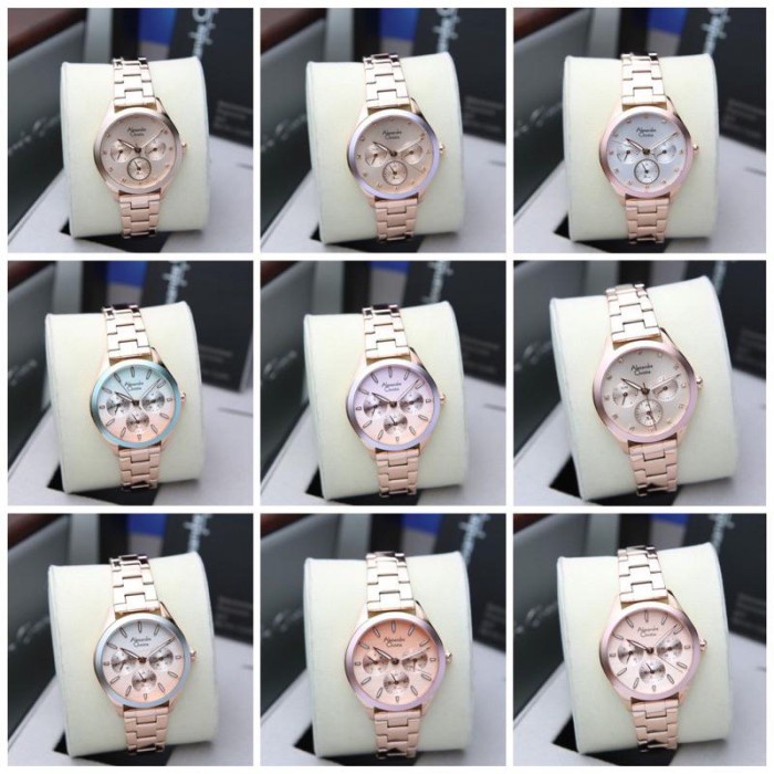 Jam Tangan Wanita Alexandre Christie AC2A93 AC 2A93 2A93 Original - Rosegrey balok