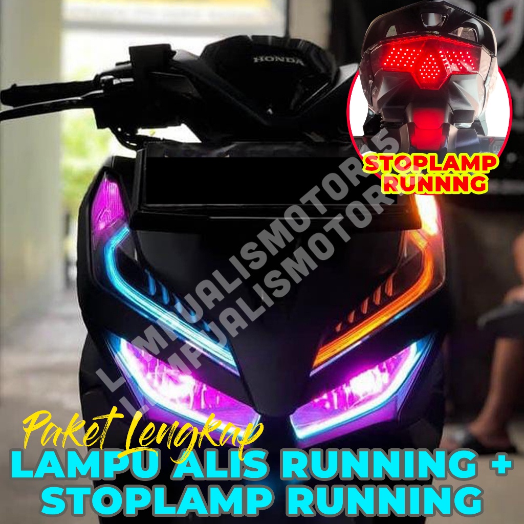 lampu alis running plus stoplamp running vario 125 150 free devil eye lampu rem vario