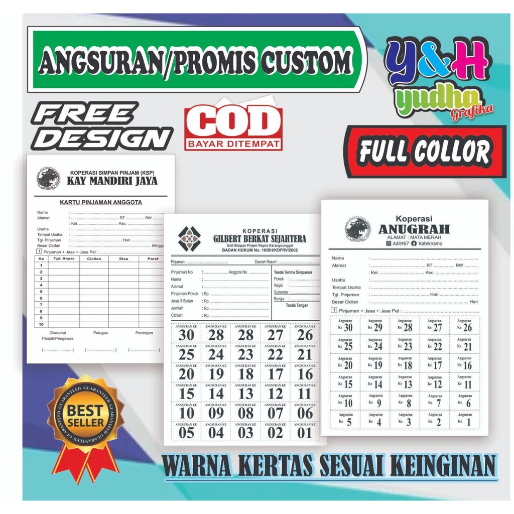 

Cetak Promise Costum 1 RIM isi 1000 lembar Desain Gratis Bebas Nama Sendiri Y&HYudha Grafika