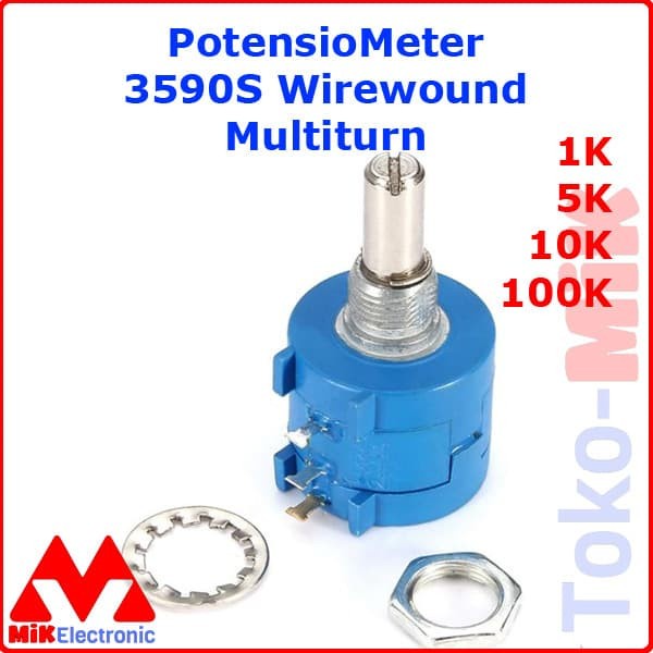 Potensiometer Wirewound Multiturn Precision Adjustable Resistor 3590S - 5K GT27