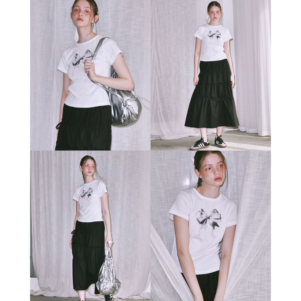 Ron Ron Double Ribbon Crop T-shirt // Fashion Branded //