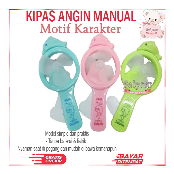 

Babyren Kipas Angin Kecil Pegangan Tangan/Manual - Motif Karakter - Fan Mini