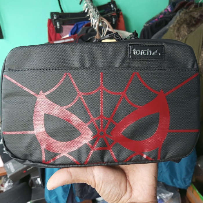 tas selempang torch torch utility pouch marvel spyderman