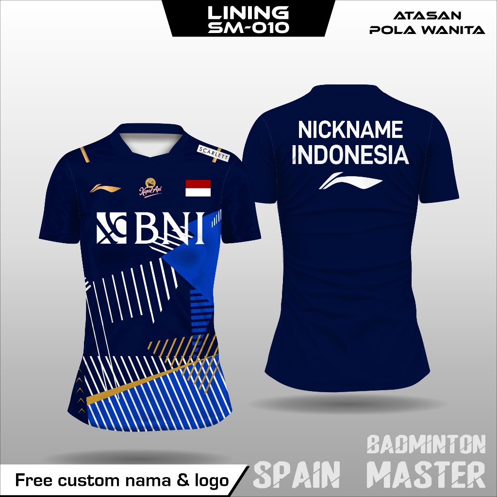 Jersey badminton wanita lining baju bulu tangkis gregoria mariska Best Seller