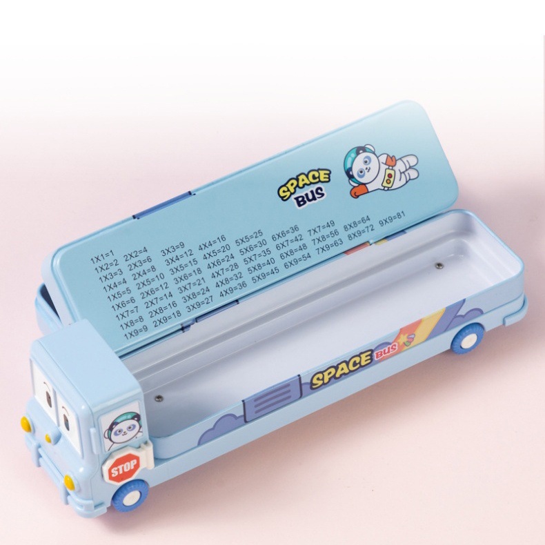 

rtc Best Kotak Pensil 3 Susun + Pengserut Bentuk Tayo Little Bus Lucu / Tempat Pensil Kaleng 3 Susun