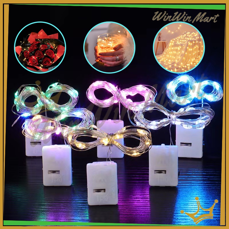 Lampu Tumblr Kawat Mini/Lampu Hias Natal Tirai/Lampu Hias Dekorasi Gift Box Bucket Bunga Balon Fairy
