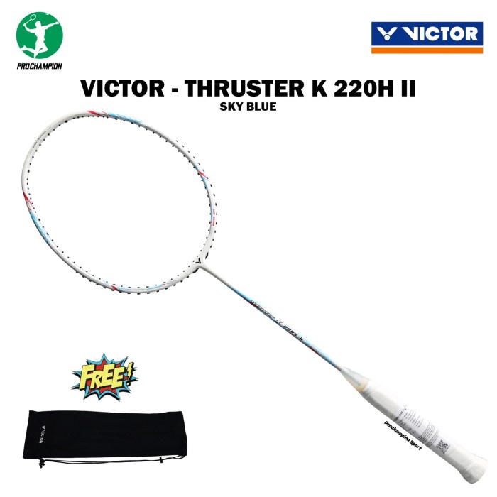 Raket Badminton VICTOR THRUSTER K220H K 220H K 220 H II Sky Blue