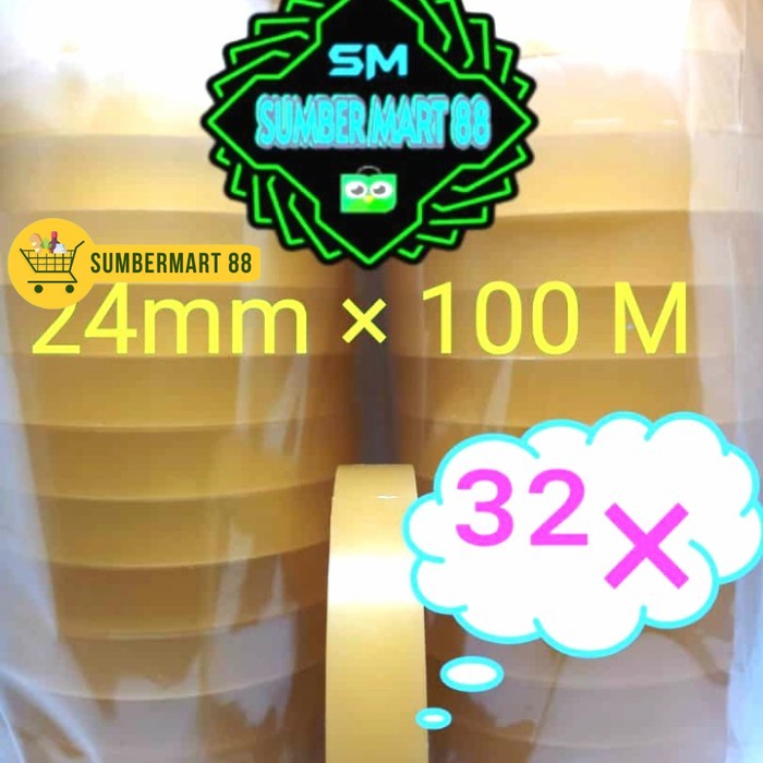 

Lakban 1inch × 100m, Selotip Isolasi 24mm × 100meter promo per 1 dus
