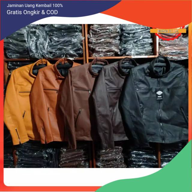 Jaket pria kulit sintetis|Jaket kulit sintetis pria|Jaket slimfit pria termurah