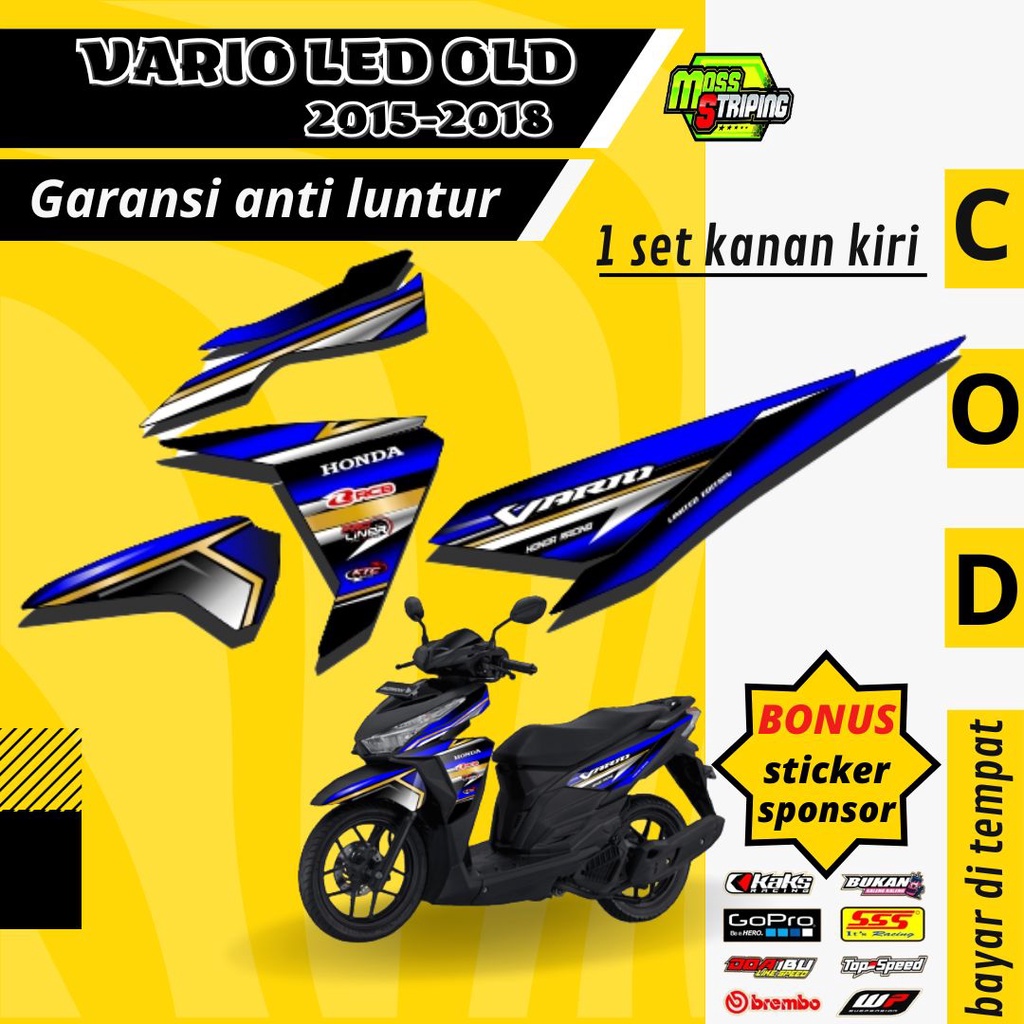 Striping Sticker List Variasi aksesories Motor Honda Vario 125 - 150 cc / Vario Techno LED ISS semi 