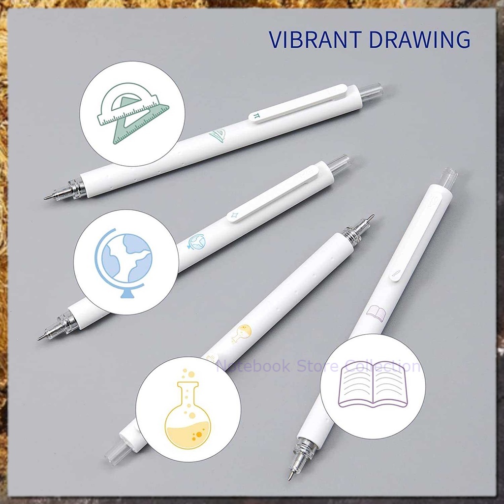 

Notebook Store Collection 4 PCS Pena Pulpen Gel 0.5mm Tinta Hitam