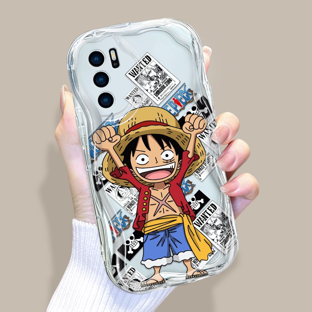Untuk OPPO A16 A16S Softcase Hp Kesing Casing Soft Phone Case Kartun  Luffy Melindungi Cassing