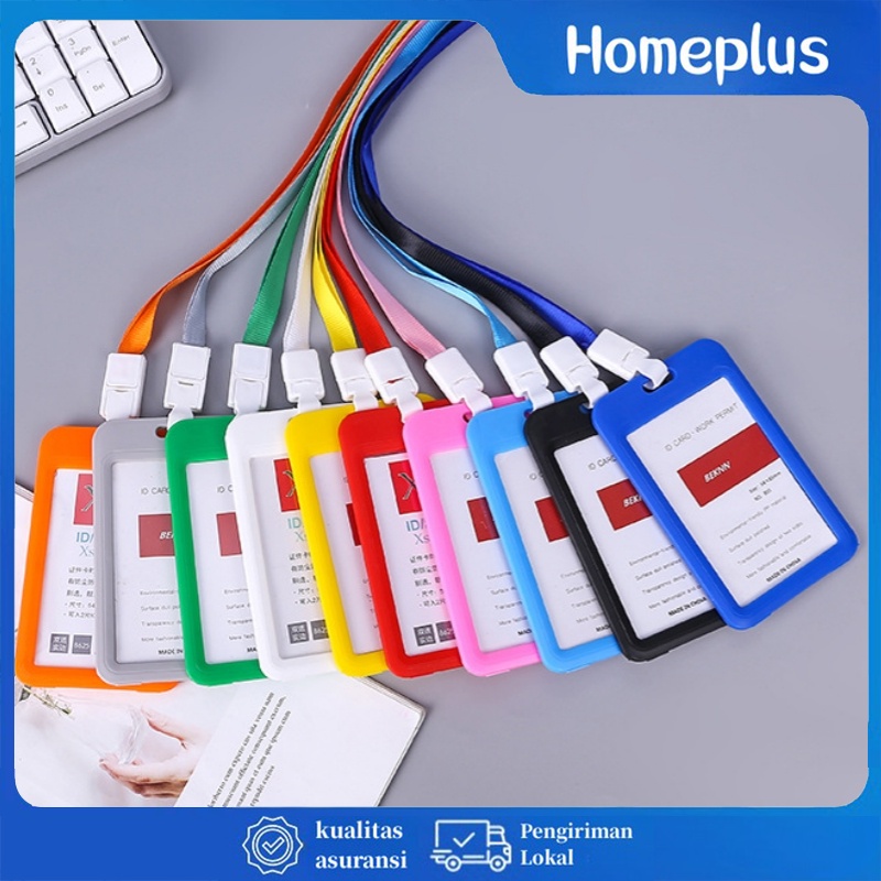 

HomePlus Card Holder Gantungan Kartu Casing ID Card 2 Side Tempat Tanda Pengenal Warna Warni Name Tag Card Plate Gantungan Kartu