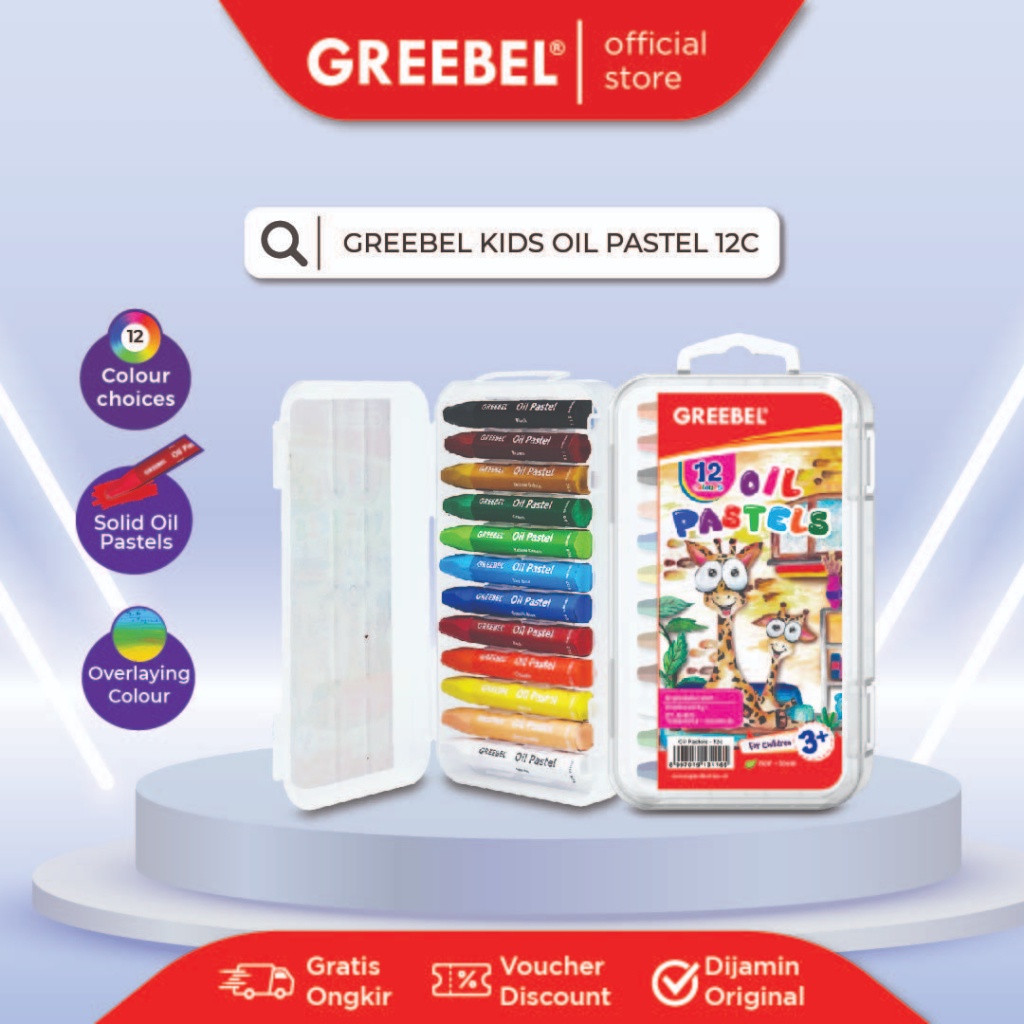 

GREEBEL Crayon Krayon Kids Oil Pastel 12 Warna