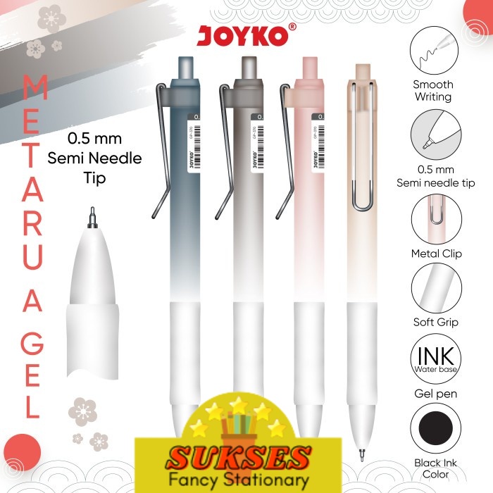

Gel Pen Pulpen Pena Joyko GP-370 Metaru A Gel 0.5 mm (ISI 4 PCS)