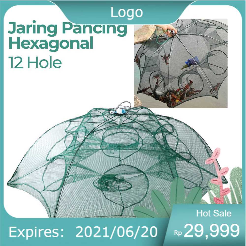 Jaring Pancing Ikan Hexagonal 12 Hole Fishing Net Trap Cage - H14572