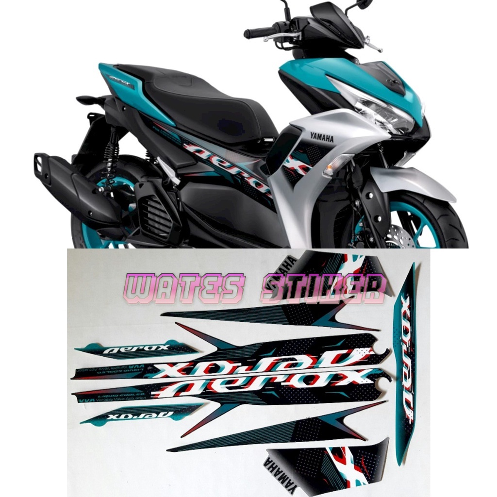 Striping Decal Polet Sticker yamaha Aerox vva 155 2022 2023 toska silver stiker motor list body stan