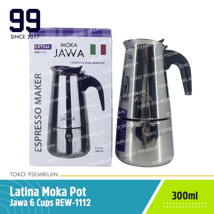 Latina REW-1112 Moka Jawa - Mokapot 300ml - Moka Pot 6 Cup 300 ml