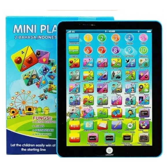 Mainan Anak Ipad Mini Playpad Mini Tablet 2 Bahasa Indonesia Inggris English Bilingual Mainan Edukasi Edukatif Montesori Motorik Anak Balita Bekasi Jakarta
