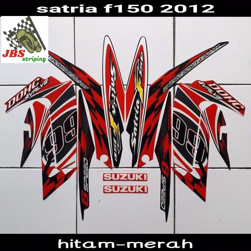 striping satria fu f stiker suzuki satria f fu barong 150 2012 hitam merah