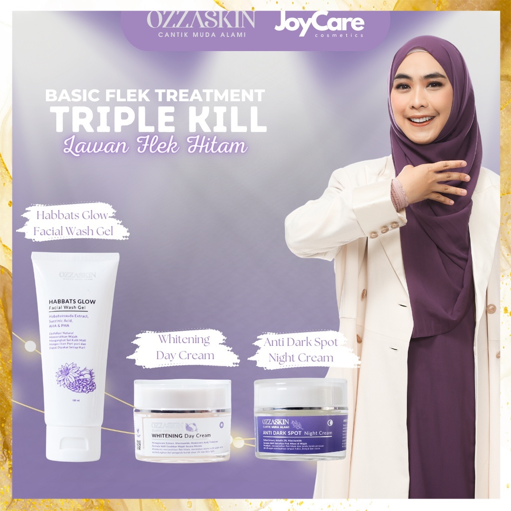 Penghilang Flek Hitam Ozzaskin By Oki Setiana Dewi krim siang malam dengan Triplekill Flek HItam joy