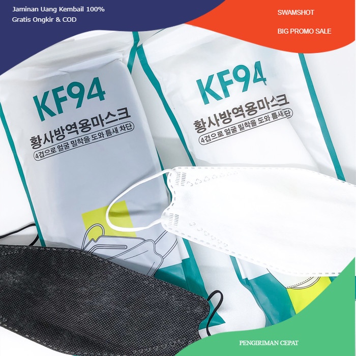 Aneka Masker Mulut Earloop Headloop Duckbill Kf94 KN95 3D Dewasa Anak - Kf94 Putih