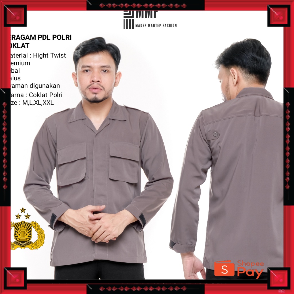 12.12 SERAGAM SALE / Seragam PDL POLRI COKLAT Atasan Polri Seragam Polisi Baju PDL Polri - SERAGAM P