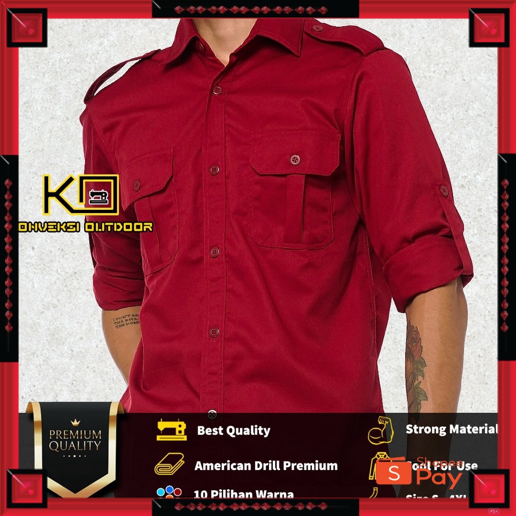 12.12 SERAGAM SALE / BAJU KEMEJA PDL LAPANGAN OUTDOOR INDOOR PRIA LENGAN PANJANG - Seragam Kerja Kan