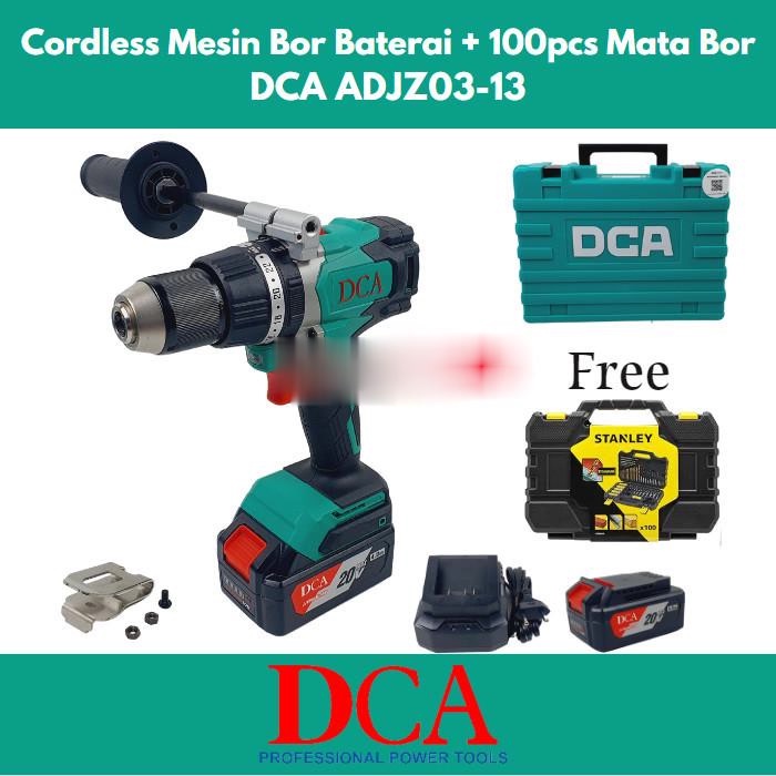DCA ADJZ03-13 cordless brushless hammer drill + aksessories set -srt