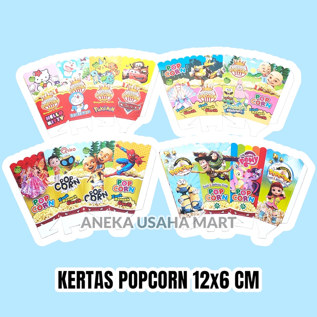 KERTAS POPCORN 12x6 CM TERMURAH / BUNGKUS POPCORN / WADAH POPCORN
