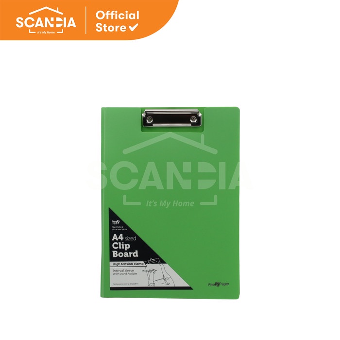 

SCANDIA Papan Jalan Clipboard With Cover A4 Green (SF0028)