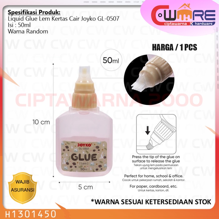 

Lem Kertas Cair Joyko GL-0507 Liquid Glue Multipurpose Serbaguna 50 ml