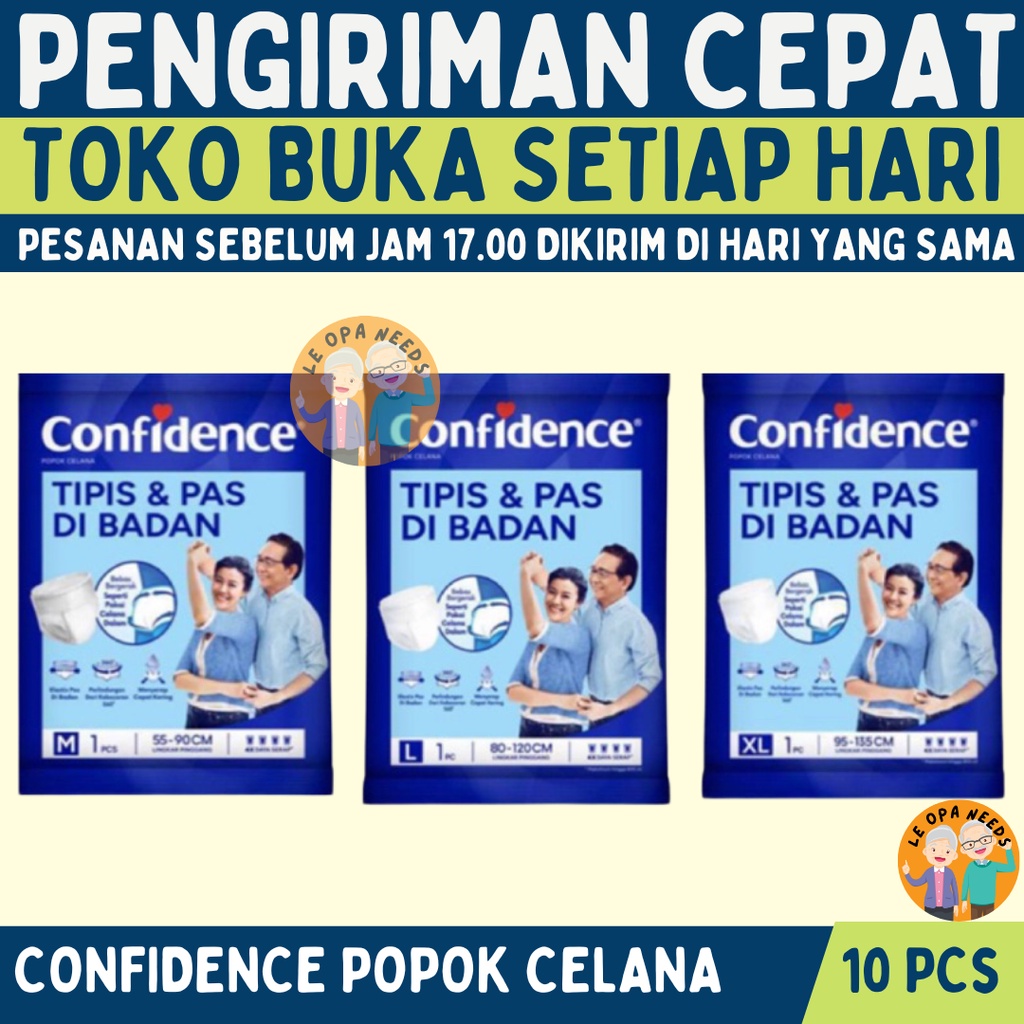 Confidence Popok Dewasa 20 pcs -  Confidence Adult Premium Pants M L XL - Confidence Popok Celana De