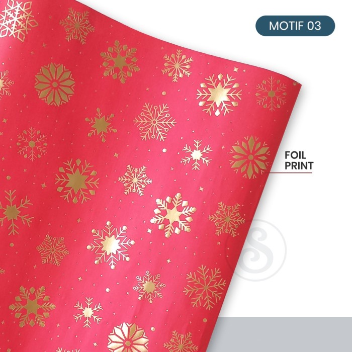 

Kertas Kado Natal Christmas Foil SNOWFLAKES - Motif 2