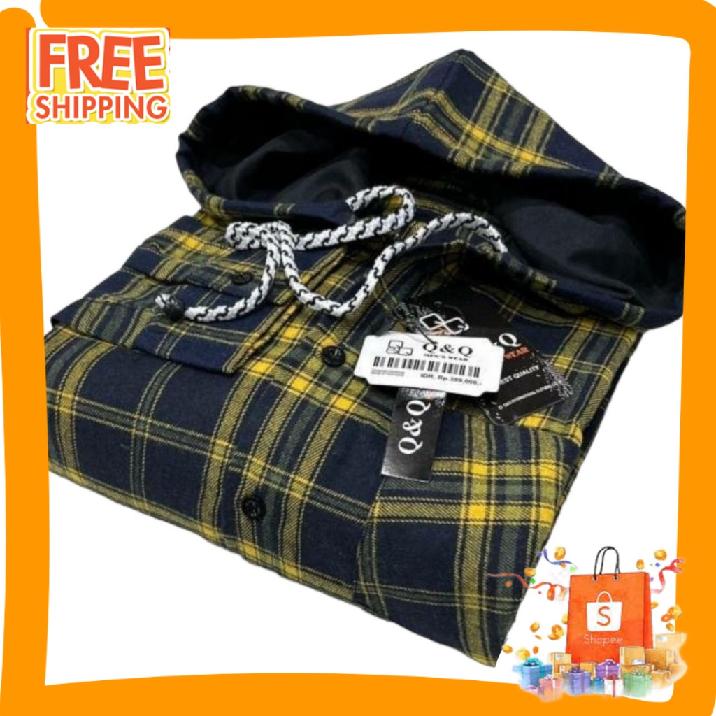 HOODIE PRIA POLOS MOTIF MURAH/ Kemeja Flanel Hoodie Jumbo Lengan Panjang Big Size XXL XXXL XXXXL Mot