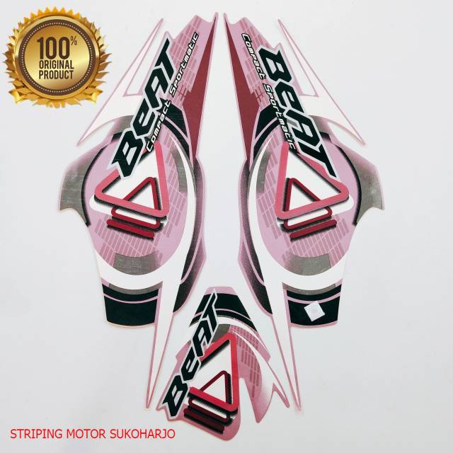(ORI) striping honda beat karbu 2009 2010 pink kualitas original