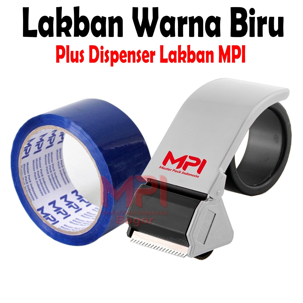 

Paket Lakban Warna Biru 48 mm x 50 Meter Plus Dispenser Lakban MPI