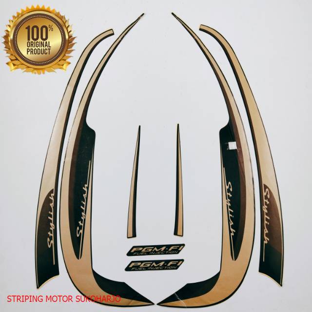(ORI) striping honda scoopy stylish 2013    hitam kualitas original