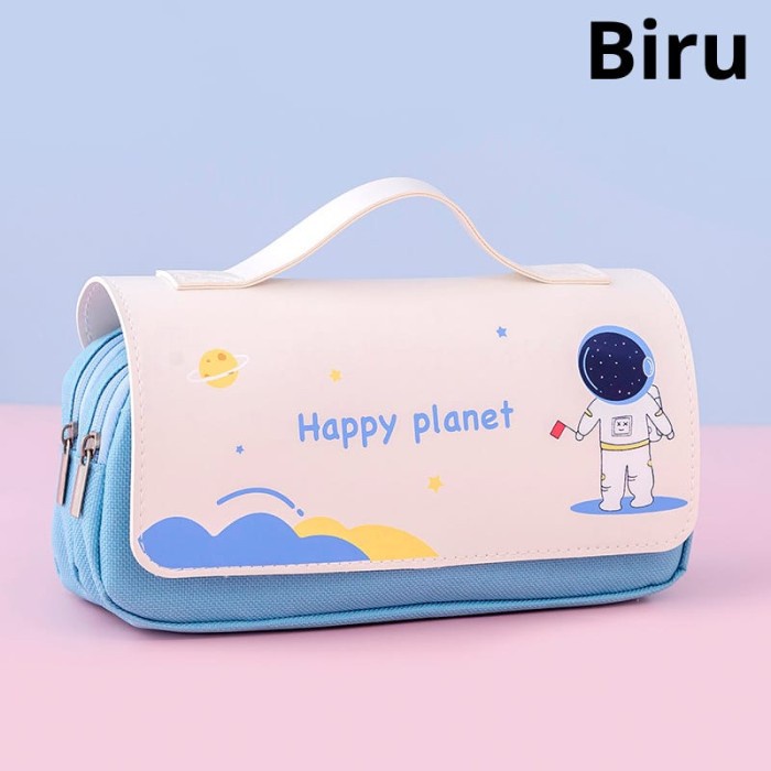 

Tempat pensil anak laki perempuan Pencil case kotak pensil aestetik - Blue