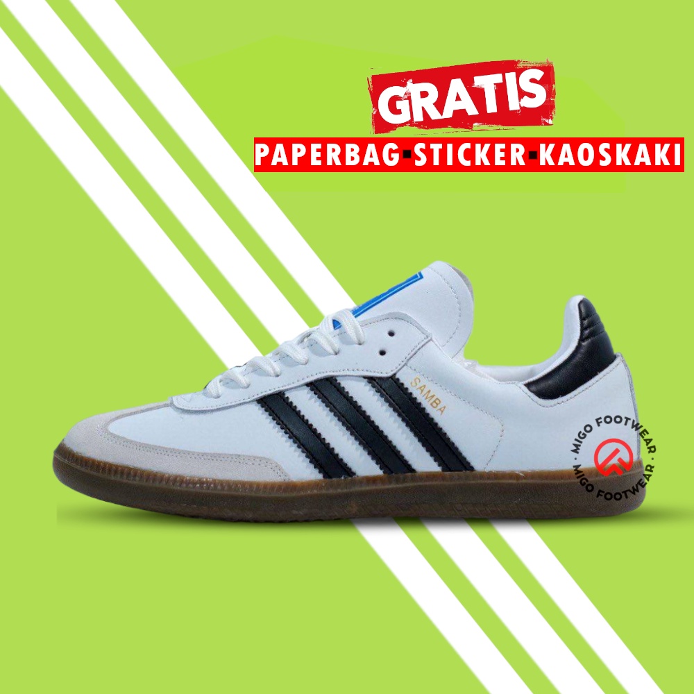COD Sepatu Casual Garis Tiga /// adidas Samba OG White Black Francis leathet Premium 1:1 BNIB Full T
