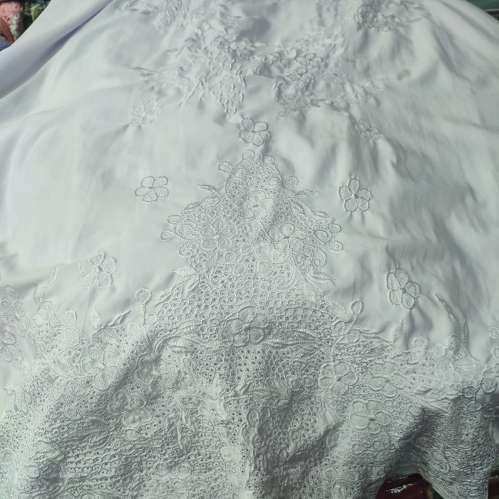 mukena padang bordir  - putih tulang