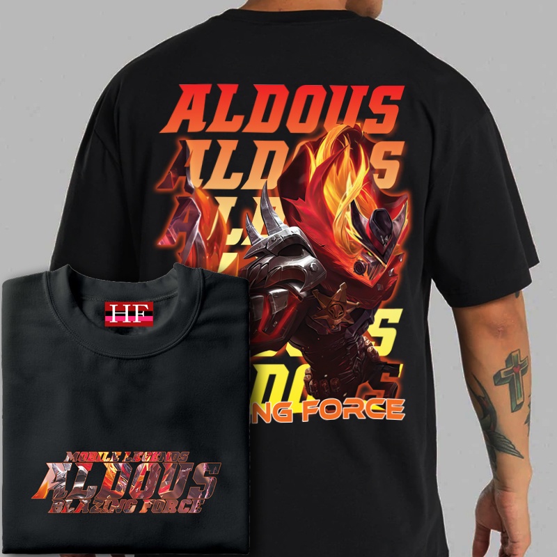 Aldous Blazing Force t-shirt mobile legends tshirt mlbb ml tees kaos Biasa/Uniseks/COD