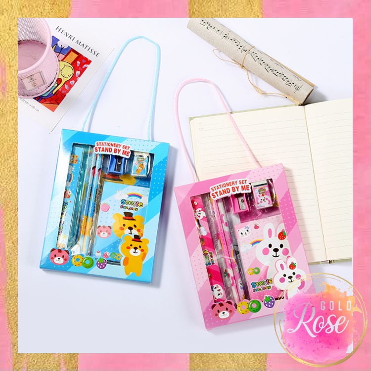 

ℛ - S5994 Alat Tulis Motif Kartun / Perlengakapan Sekolah Lengkap Desain Kartun / Set Alat Tulis 6 In 1 / Stationery Set Lucu Karakter