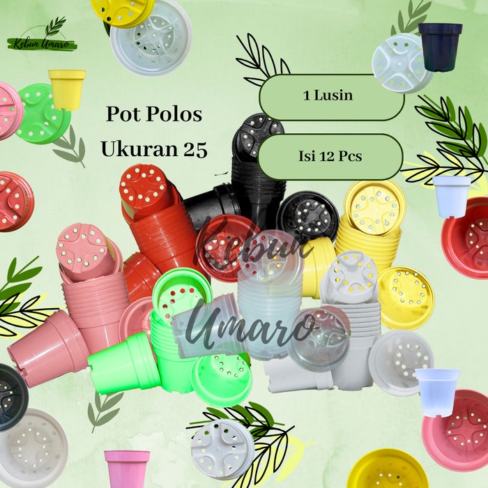 GROSIR 1 Lusin Pot Polos Ukuran 25 / Pot Tinggi / Pot Srondol / Pot Tanaman / Pot Bunga / Pot Plasti